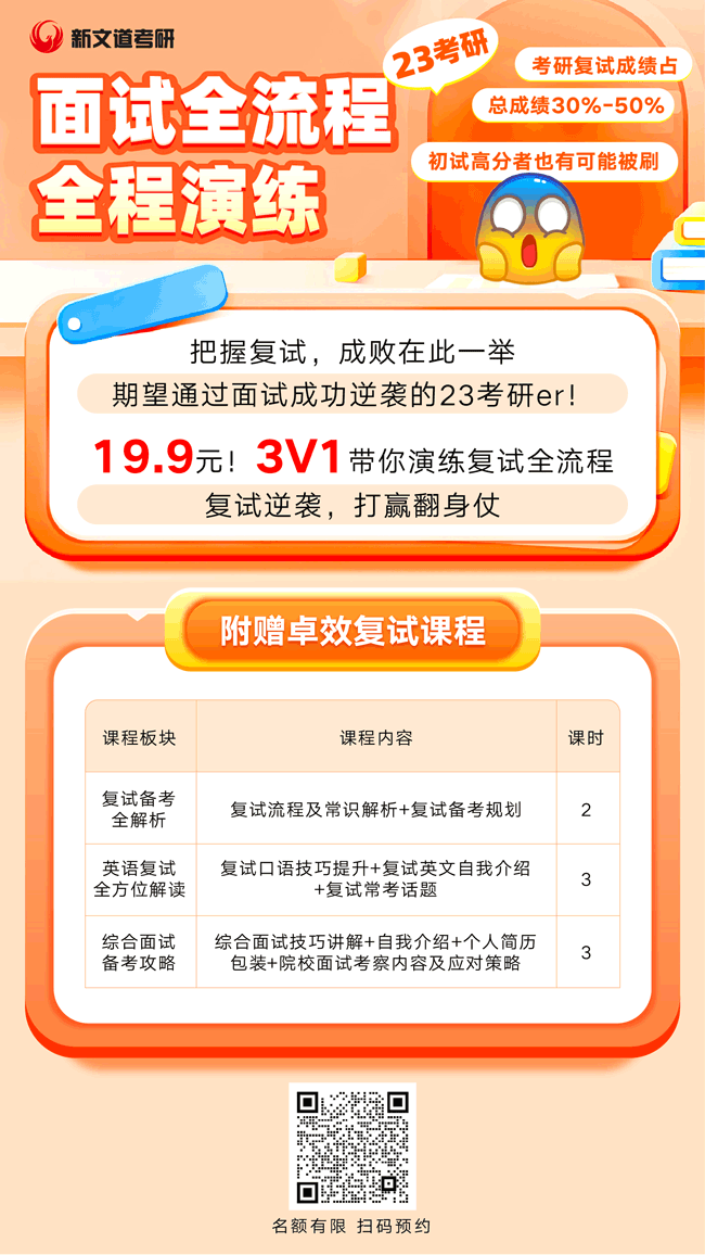 12月26日：19.9元复试模拟课来了